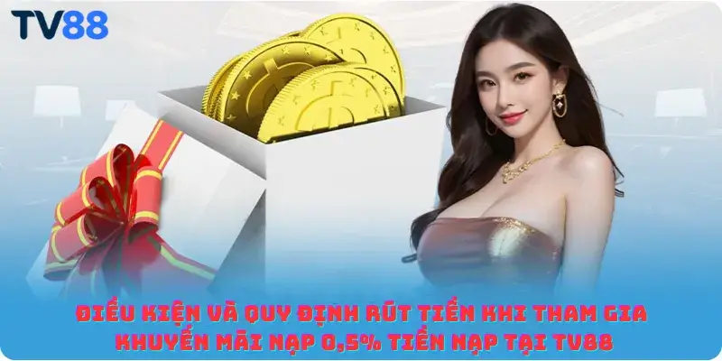 Điều kiện và quy định rút tiền khi tham gia khuyến mãi nạp 0,5% tiền nạp tại TV88